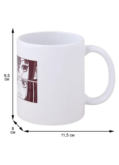 Кружка Аниме Лица 4 кадра (керамика) (330мл) - фото 3