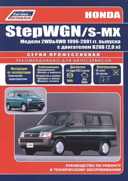 Honda StepWGN/S-MX (2WD&4WD) с 1996-2001 гг. с двигателем В20В (2,0 л): Устройство, техническое обслуживание и ремонт - фото 1