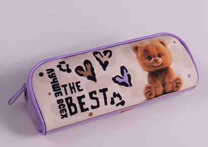 Пенал-косметичка "Пушистый мишка" 21*8*4см, на молнии мягкий - фото 6