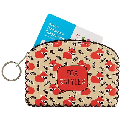 Кошелек на молнии Лисы (9х13) (кожзам) - фото 2