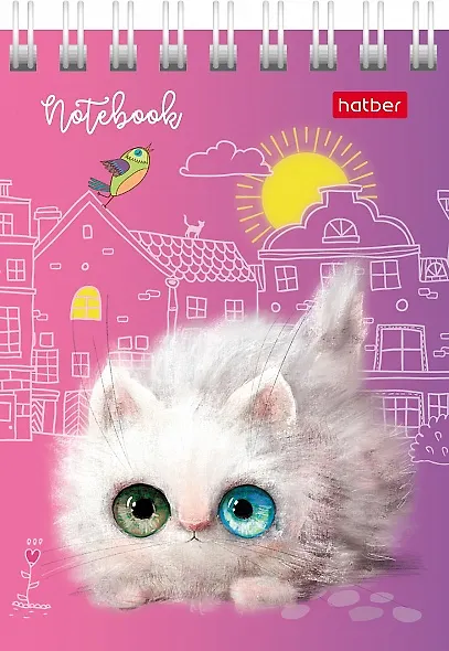 Блокнот А7 40л кл. "Кошарики" мел.картон, гребень, 65г/м2, ассорти - фото 4