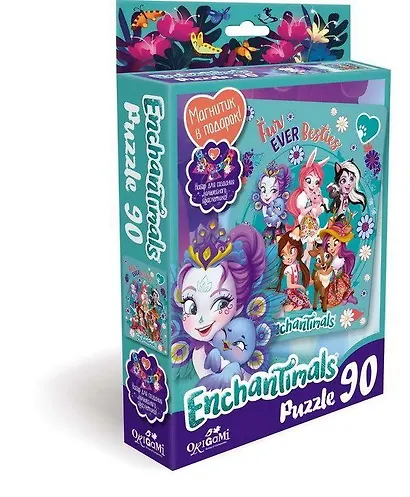 Пазл, Оригами Энчантималс 90эл. +браслетик, магнитик Fur ever Besties 03552 - фото 1