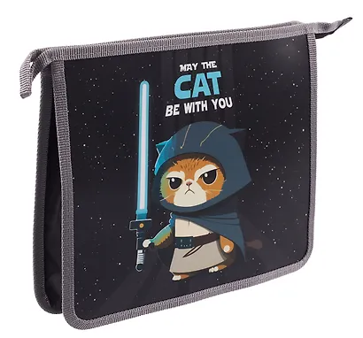 Папка для тетрадей А5 "Cat with you" 1отд, молния, пластик - фото 2