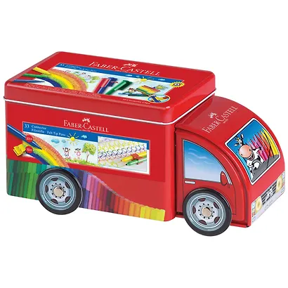 Набор для рисования в боксе «Connector Truck» Faber -Castell, 33 фломастера/10 клипс - фото 3
