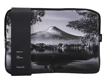 Папка А4 на молнии "ART. Digital art. Гора Фудзияма" кожзам, Schiller - фото 7