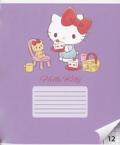 Тетрадь в клетку Centrum «Hello Kitty+Kuromi» в ассортименте, 12 листов - фото 3
