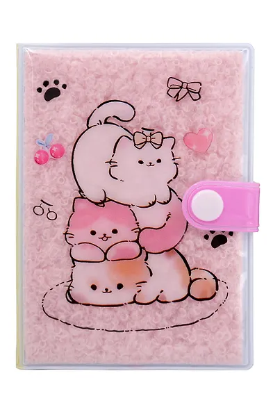 Записная книжка А7 60л нелин. "Котики" в ПВ-обл., на кнопке, мех., ассорти - фото 7