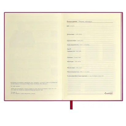 Ежедневник недатированный А5 160 листов "Шеврет экстра" малиновый, искусственная кожа, мягкий переплет, офсет, ляссе - фото 5