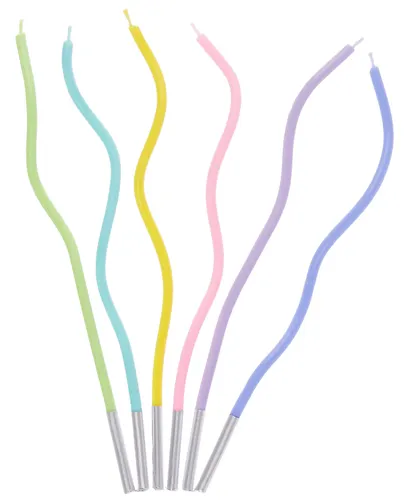Набор свечей для торта Mix Wave (волны разноцветные) (6шт) (17см) (12-7color-candle_20) - фото 2
