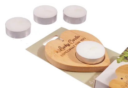 Набор чайных свечей с подсвечником Сердце Lucky Candle (4 штуки) - фото 3