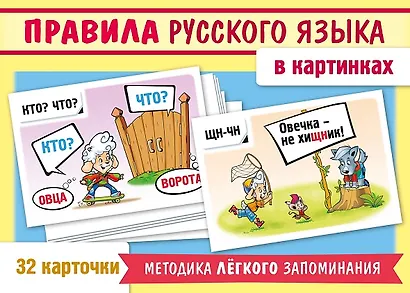 Учимся и играем. Правила русского языка в картинках (32 карточки) - фото 1