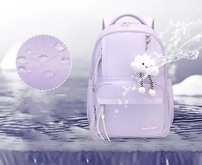 Рюкзак сиреневый "Sun Eight" 47*32*14см, 3 отделения, 4 кармана, с брелоком - фото 2