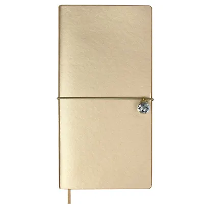 Записная книжка А6 96л золотая, мягкий переплет, стикеры+скрепки+брелок в комплекте, тонир.блок - фото 3