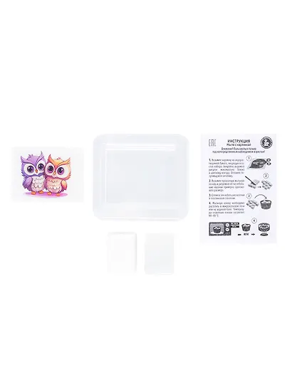 Набор для изготовления мыла. Рукодельное мыло с картинкой "Совушки" - фото 4