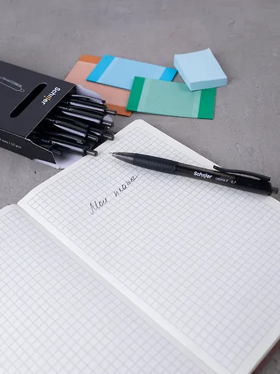 Ручка шариковая автоматическая черная "Strong" 0,5 мм, Schiller - фото 4