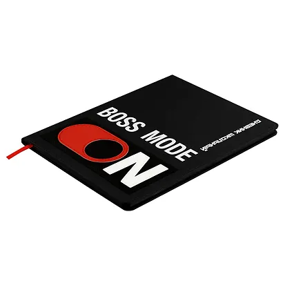 Дневник шк. "Режим босса" кожзам, тв.переплёт, аппликация, шелкография в одну краску, блинт.тиснение, пантон, одно ляссе, загругл.углы, универс.шпаргалка - фото 2