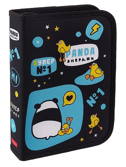 Пенал 1 отделение "Панда энерджи" 20*14, ткань/картон - фото 1