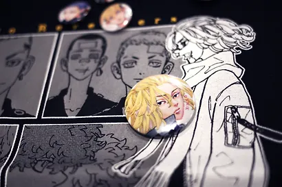 Набор значков Токийские мстители. Токийская группировка Мандзи (металл) (5 штук) - фото 3