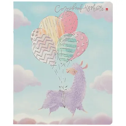 Тетрадь в клетку Альт, "Лавандовые ламы", 48 листов, в ассортименте - фото 5