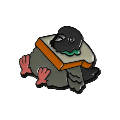 Набор металлических значков (3шт.) (Значок Лягушка Значок Уточка с ножом Значок Голубь с хлебом) (металл) (упаковка) - фото 3