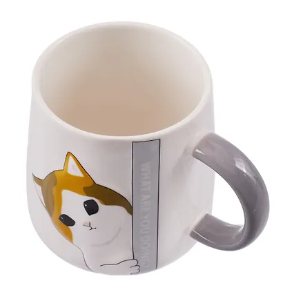 Кружка Котик What are you doing? (керамика) (400мл) (12-B3-6641-202510-STB-01) - фото 2