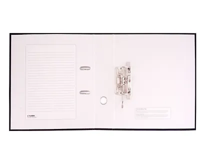 Папка архивная 70мм А4 черная, бумвинил, прозр.карман, СТАММ - фото 3