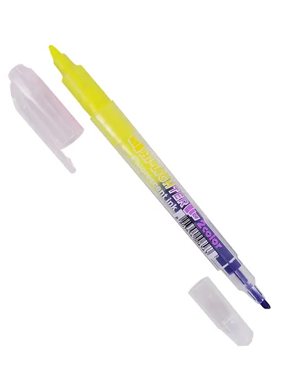 Текстовыделитель Crown, Multi Hi-Lighter Twin, двухсторонний жёлтый, фиолетовый 3/2 мм - фото 1
