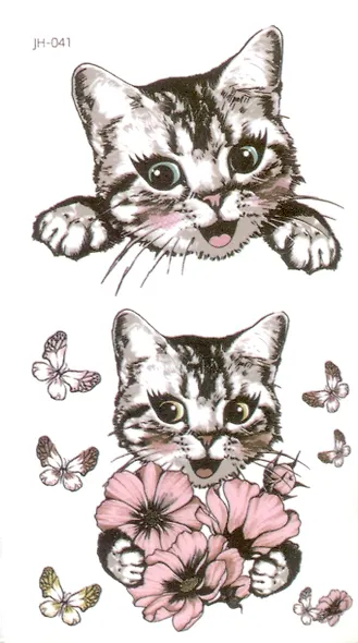 Тату "Котики ч/б" (2 вида) (6х10,5см) - фото 2