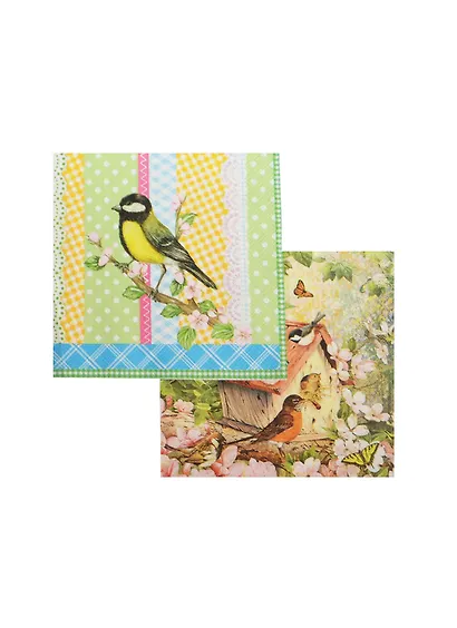 Набор салфеток для декупажа Лесной птичий дом - 2шт - фото 1