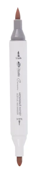 Маркер акриловый "Сонет" коричневый, двусторонний, перо кисть/пуля - фото 2