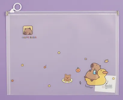 Папка на молнии А4 "Capybara", ассорти - фото 4