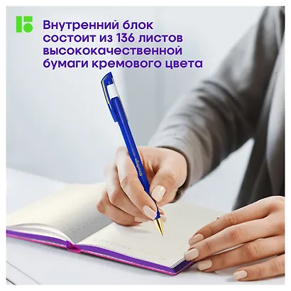 Ежедневник недат. B6 136л "Fuze. Фуксия" иск.кожа, цветной срез - фото 4