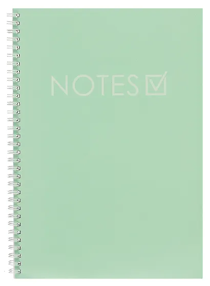 Тетрадь А4 80л кл. "New day. Салатовый" евроспираль, мелов.картон, пантонн.печать, твин.лак - фото 1