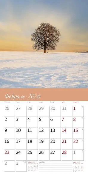 Календарь 2026г 290*290 "Родные просторы" настенный, на скрепке - фото 2