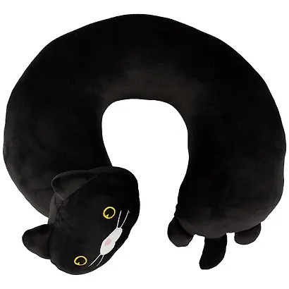 Подголовник Кот черный (текстиль) (30х30) (12-01009-HF-2848) Bookvalno - фото 1