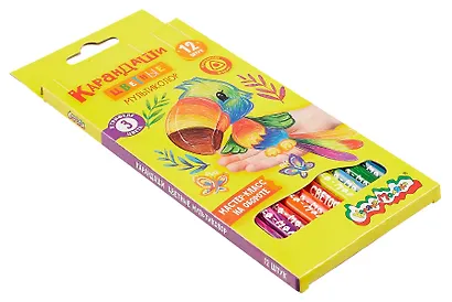 Карандаши цветные 12цв "МУЛЬТИКОЛОР" многоцв.грифель, дерев.трехгран.корпус, принт на корпусе, карт.уп., Каляка-Маляка - фото 4