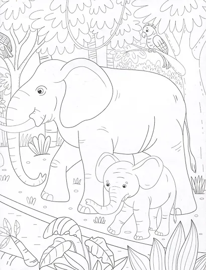 В джунглях. Длинные раскраски - фото 4