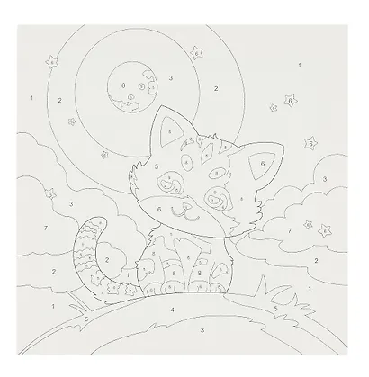 Картина по номерам детская (холст на подрамнике 20*20) "Котёнок" - фото 2