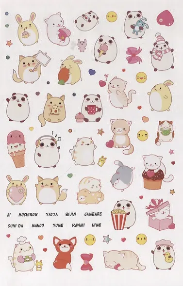 Я люблю аниме! Более 600 наклеек! Наклейки в японском стиледля ежедневника, смартфона или ноутбука! (голубая) - фото 7