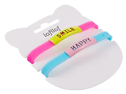 Набор парных браслетов Smile, Happy (силикон) (12-04407-B77) (Lafilaf) - фото 6
