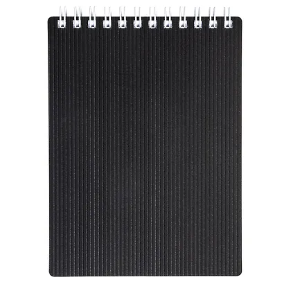 Блокнот А7, 80 листов в клетку "Velvet" черный, спираль - фото 4
