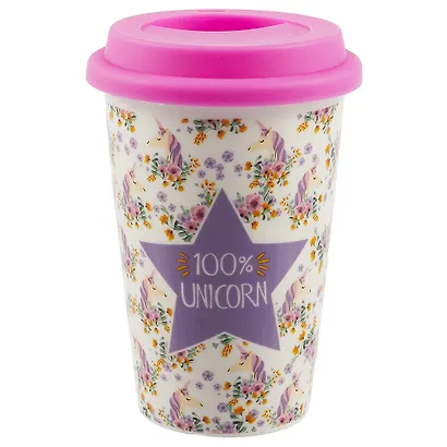 Стакан керамический 100% Unicorn (Единороги) (ПВХ бокс) - фото 1