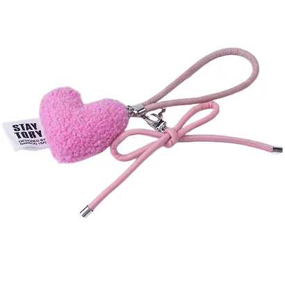 Брелок-обвес на сумку «Сердечко плюшевое», розовое - фото 2