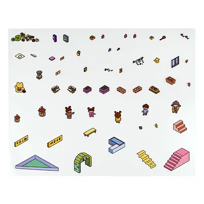 Наклейки-румбокс для создания миниатюрных сцен "Рынок", размер 264х211 мм. Металлический пинцет в наборе - фото 6