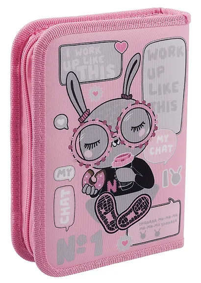 Пенал 1 отделение "В модном чате" 20*14, ткань/картон - фото 2