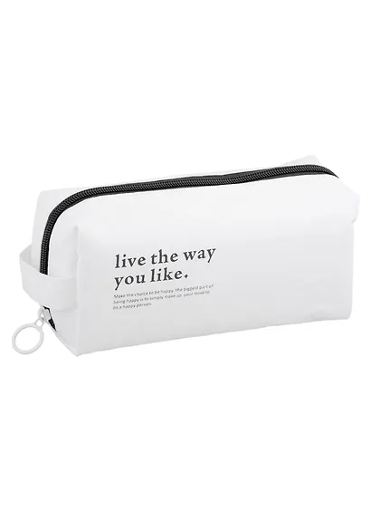 Косметичка с ручкой Live Your Life  The Way You Like (белая) (Tyvek) (21х9х7) - фото 1