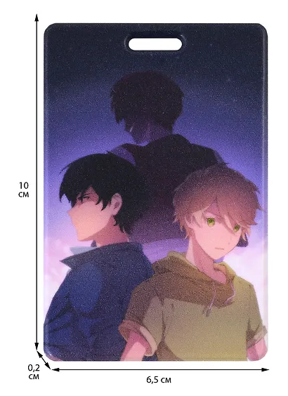 Чехол для карточек вертикальный Аниме Синтонимы Два друга (цветн) (Медина Мирай) (цветная) (ДК2022-417) - фото 3