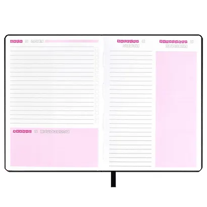 Записная книжка А6+ 96л лин. "FASHION VIBE" кожзам, резинка с шармами, ляссе - фото 3