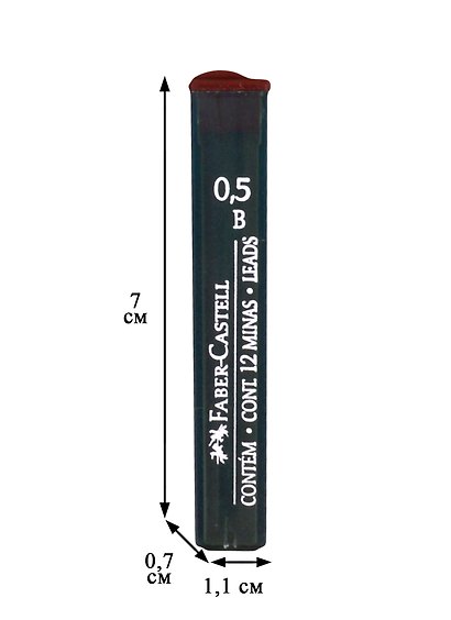Грифели для механических карандашей Faber-Castell "Polymer", 12шт., 0,5мм, B - фото 2