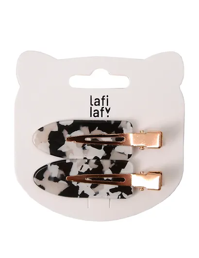 Набор заколок Черно-белый принт (2шт) (пластик) (12-253004-С18) (Lafilaf) - фото 2